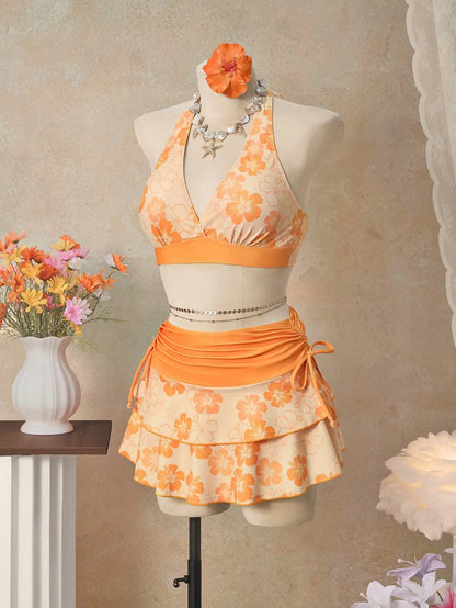The Positano Bloom Set – Floral 3-Piece Swim Collection