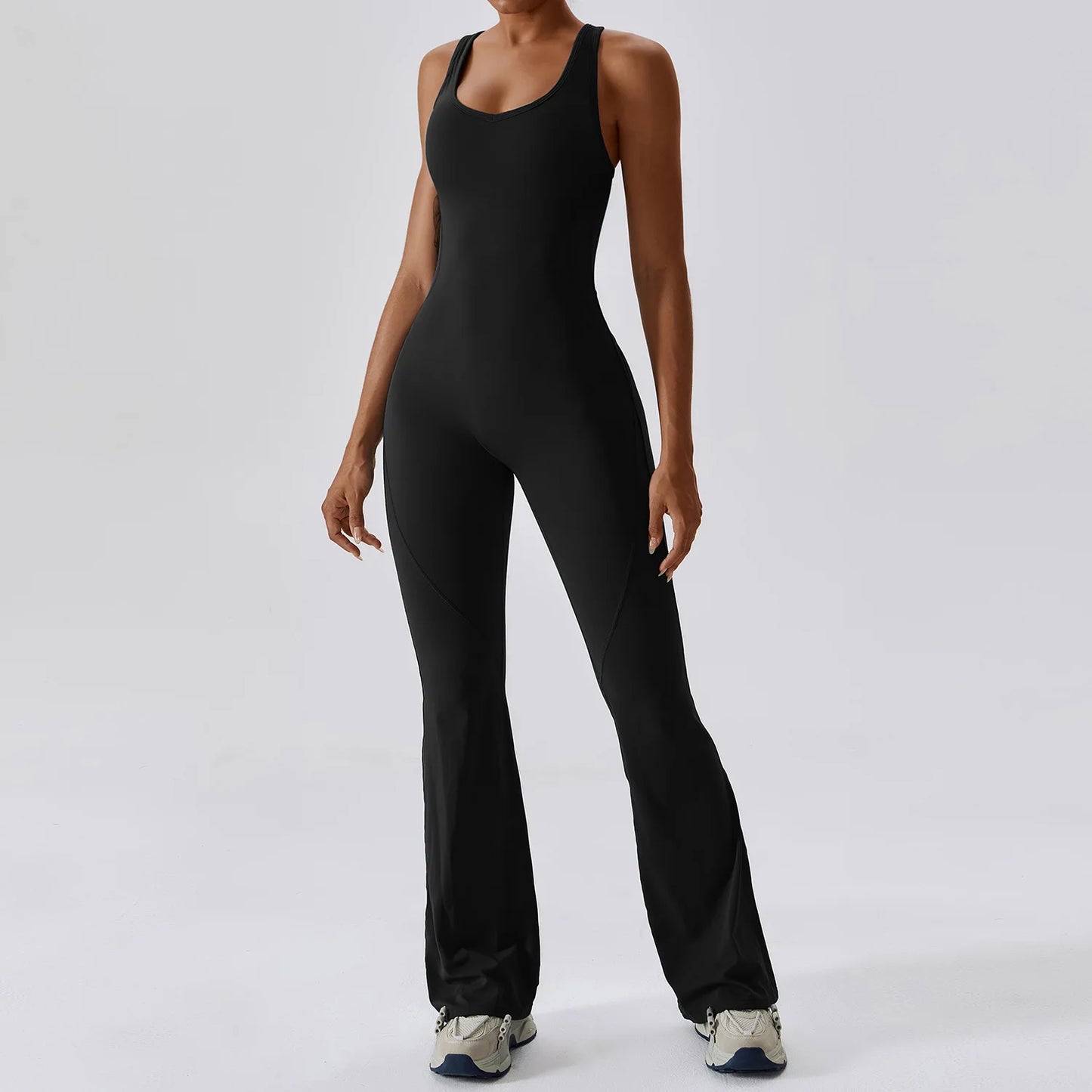 PowerFit Women's 1-Piece Workout Bodysuit - Stretch Push-Up Gym & Yoga Romper