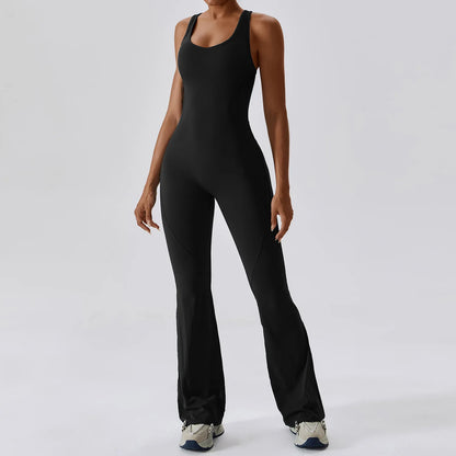 PowerFit Women's 1-Piece Workout Bodysuit - Stretch Push-Up Gym & Yoga Romper