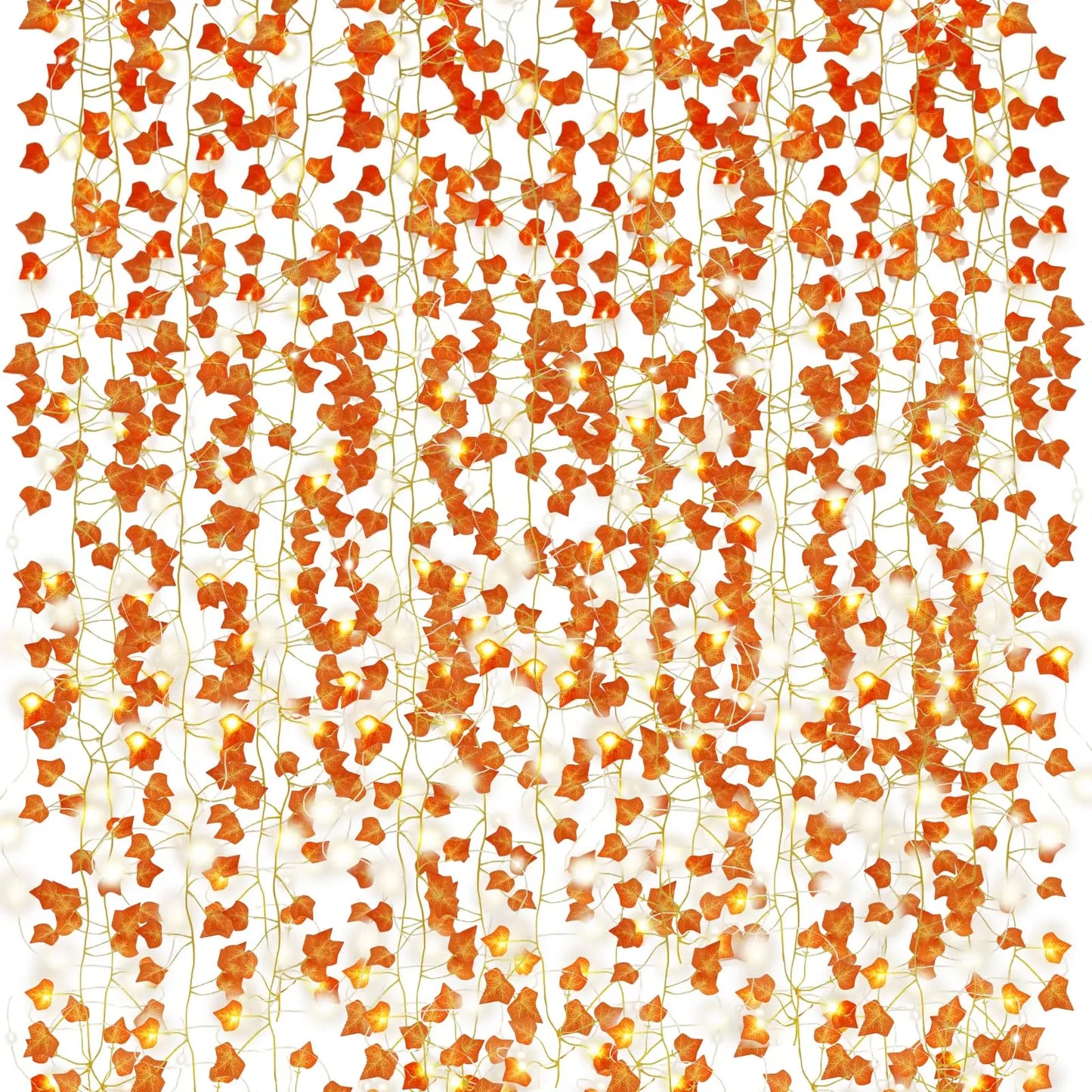 Autumn Cascade Ivy Garland – Lush Faux Vines with Fall Leaves for Mantles, Tables & Cozy Seasonal Décor