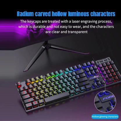 RGB Backlit Mechanical Gaming Keyboard & Mouse Set – Waterproof, Ultra-Responsive, and Built for Gamers & Workstations