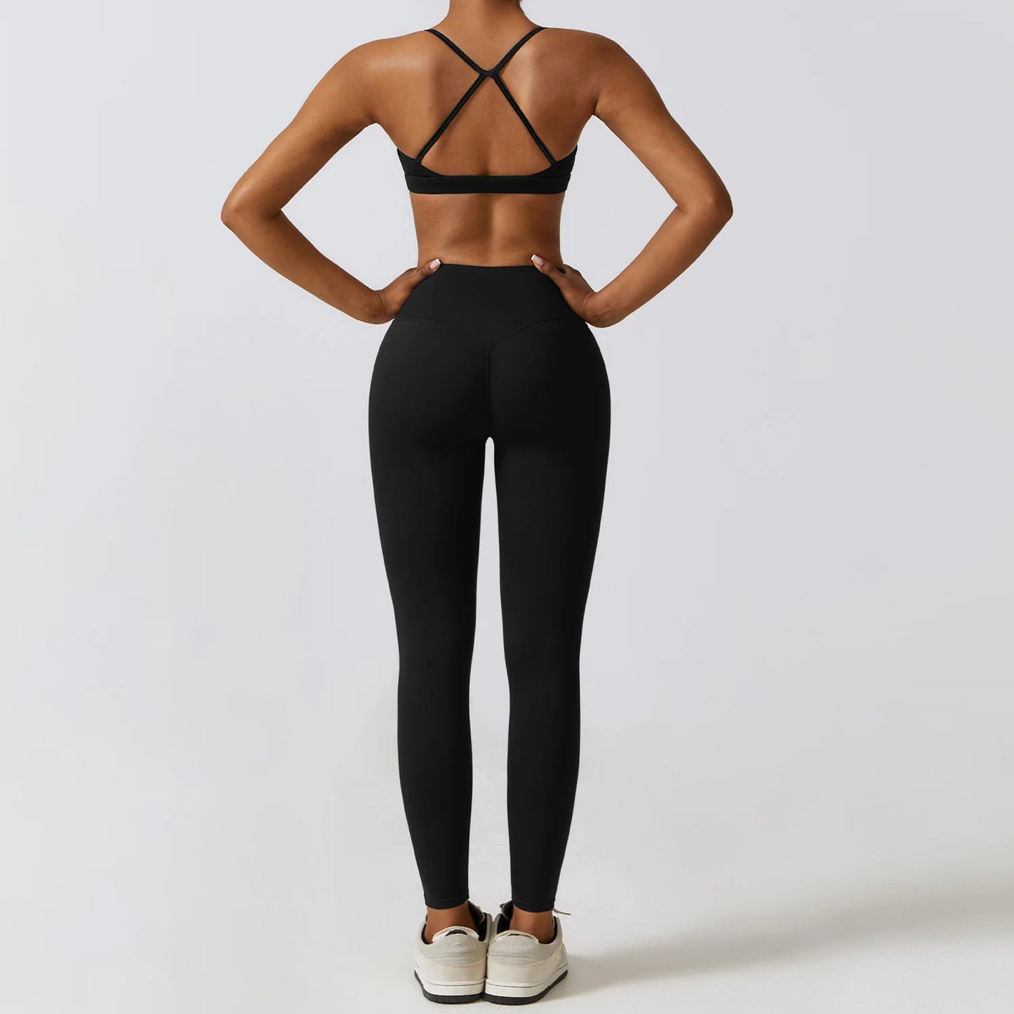 Flex & Flow Seamless Yoga Set: Long Sleeve Crop Top + High-Waist Leggings