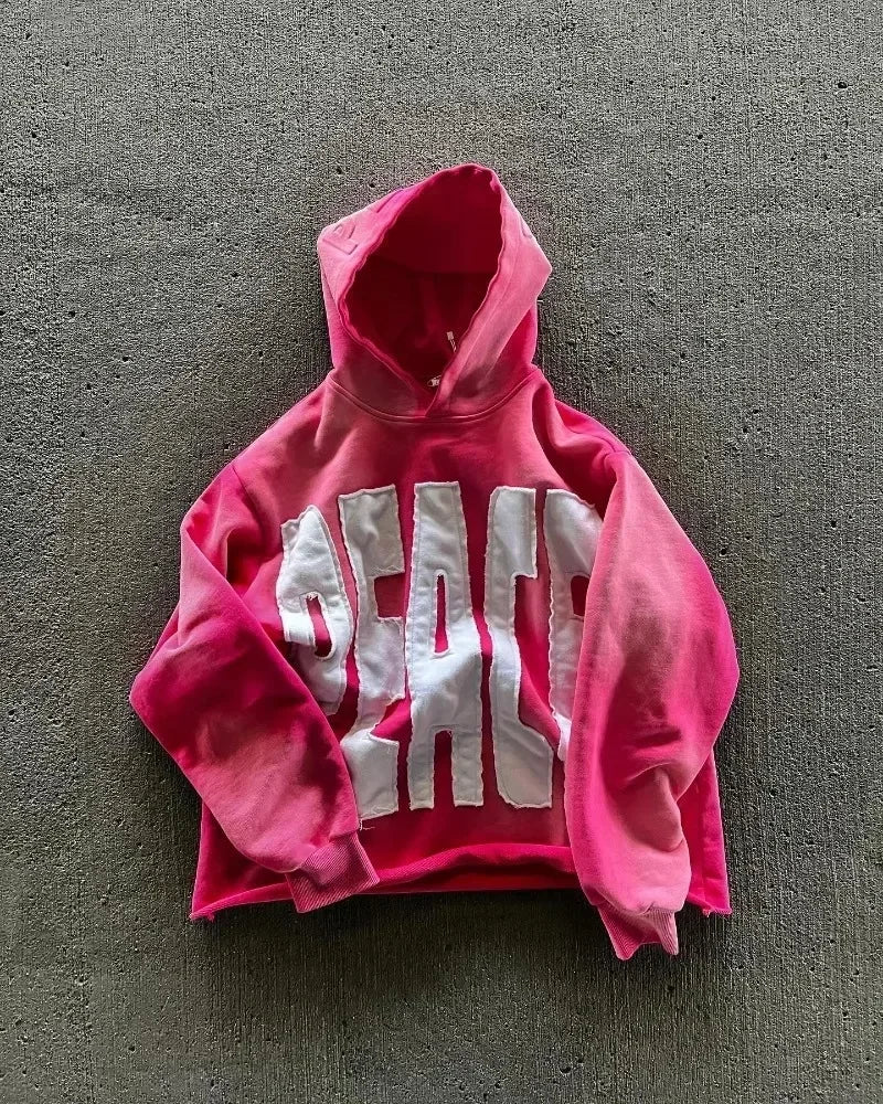 Flash Diamond Drip: Y2K Oversized Gothic Zip Hoodi