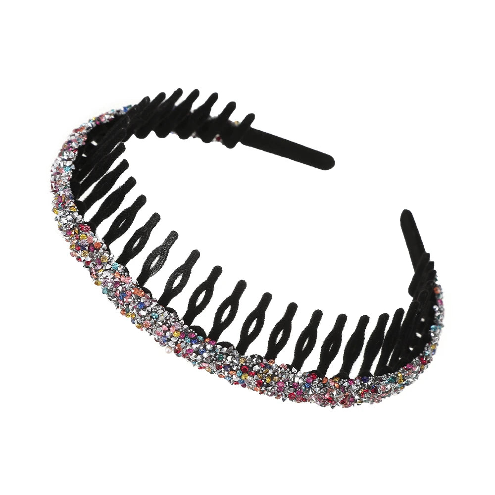 Shine On: Luxe Rhinestone Non-Slip Hair Hoops for Effortless Glam