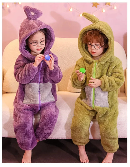 ✨ Colorful Teletubbies Halloween Costume Set – Fun Unisex Cosplay Outfit for Adults & Kids