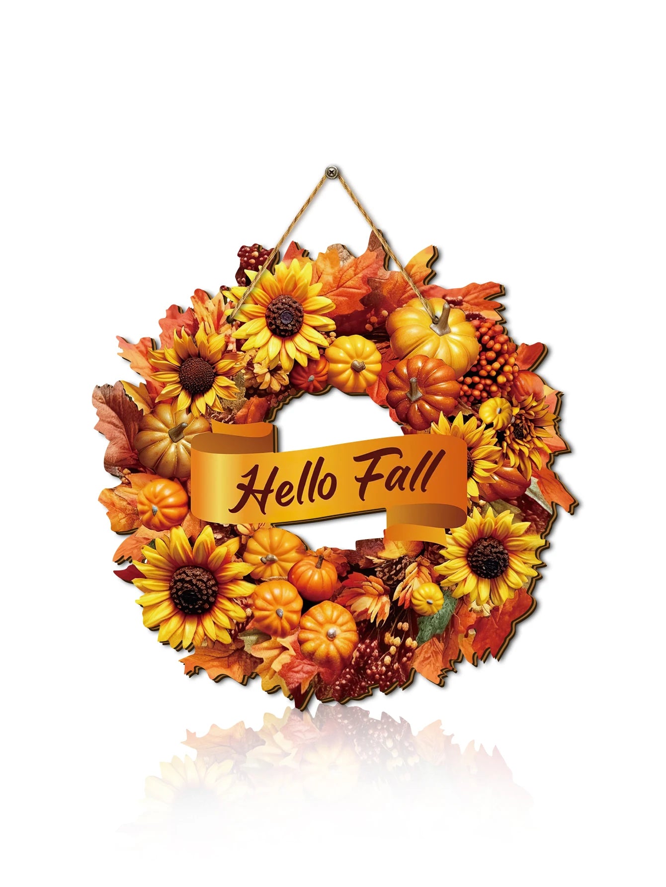 Golden Harvest Welcome Wreath