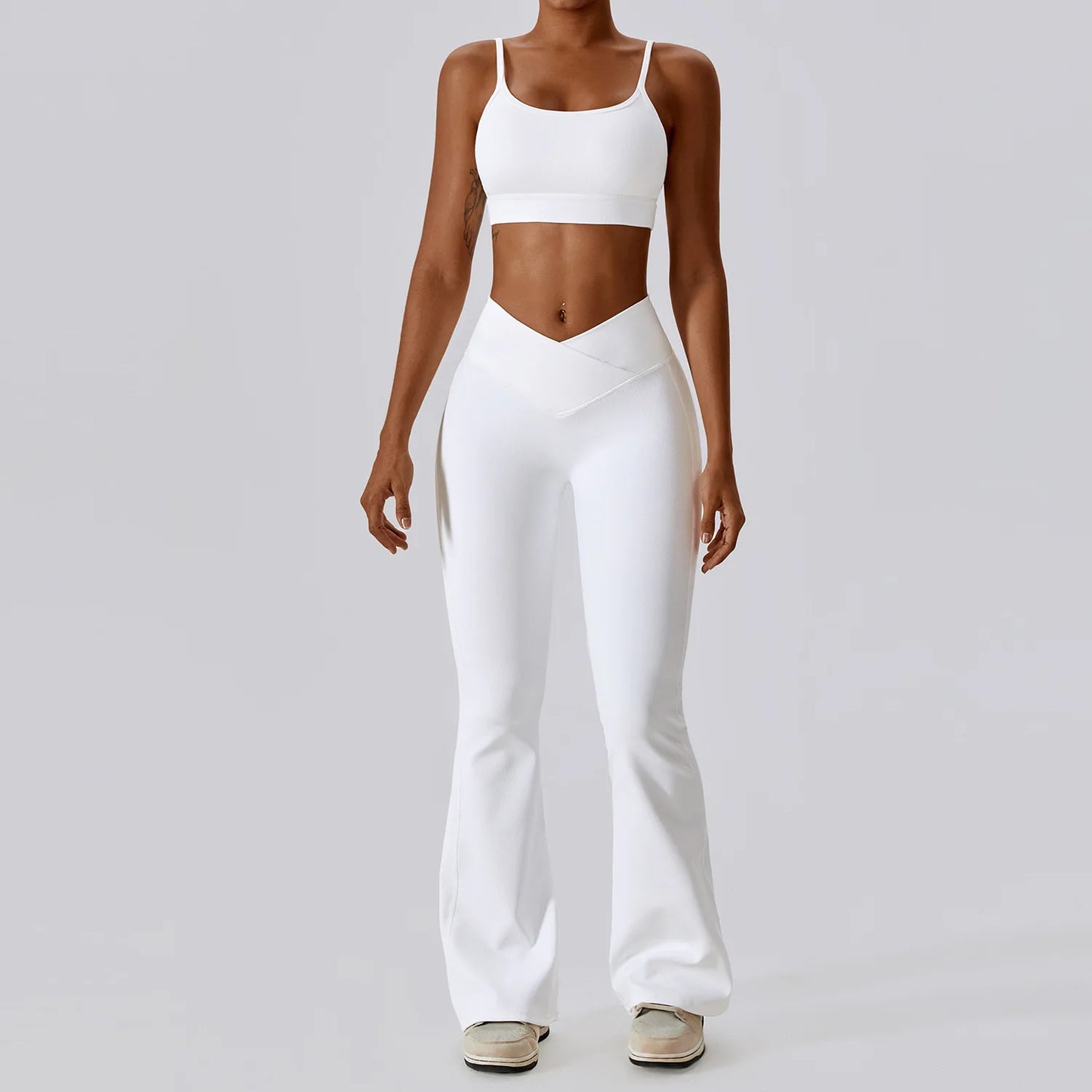 EmpowerFit 2-Piece Seamless Yoga Set: High-Waist Leggings & Push-Up Sports Bra