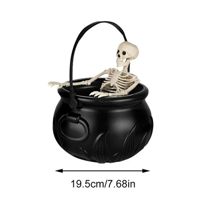 Halloween WitchCauldron with LED Light & Fog Mist Maker Skeleton Decor for Spooky Hocus Pocus Party, Home, Halloween Party
