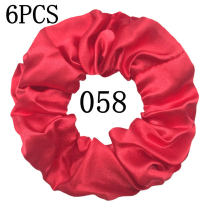 6-Pack Luxury Satin Scrunchies — Soft Silk-Like Hair Ties for Everyday Beauty & Self-Care
