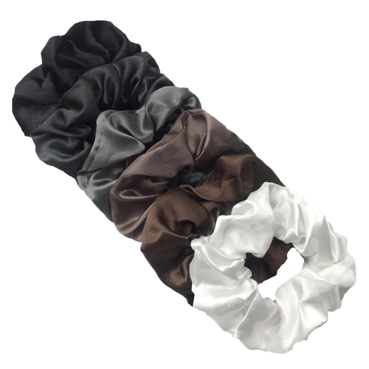 6-Pack Luxury Satin Scrunchies — Soft Silk-Like Hair Ties for Everyday Beauty & Self-Care