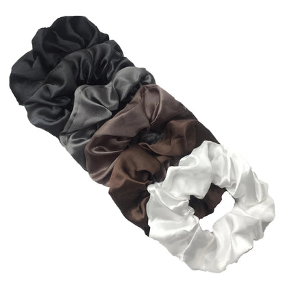 6-Pack Luxury Satin Scrunchies — Soft Silk-Like Hair Ties for Everyday Beauty & Self-Care