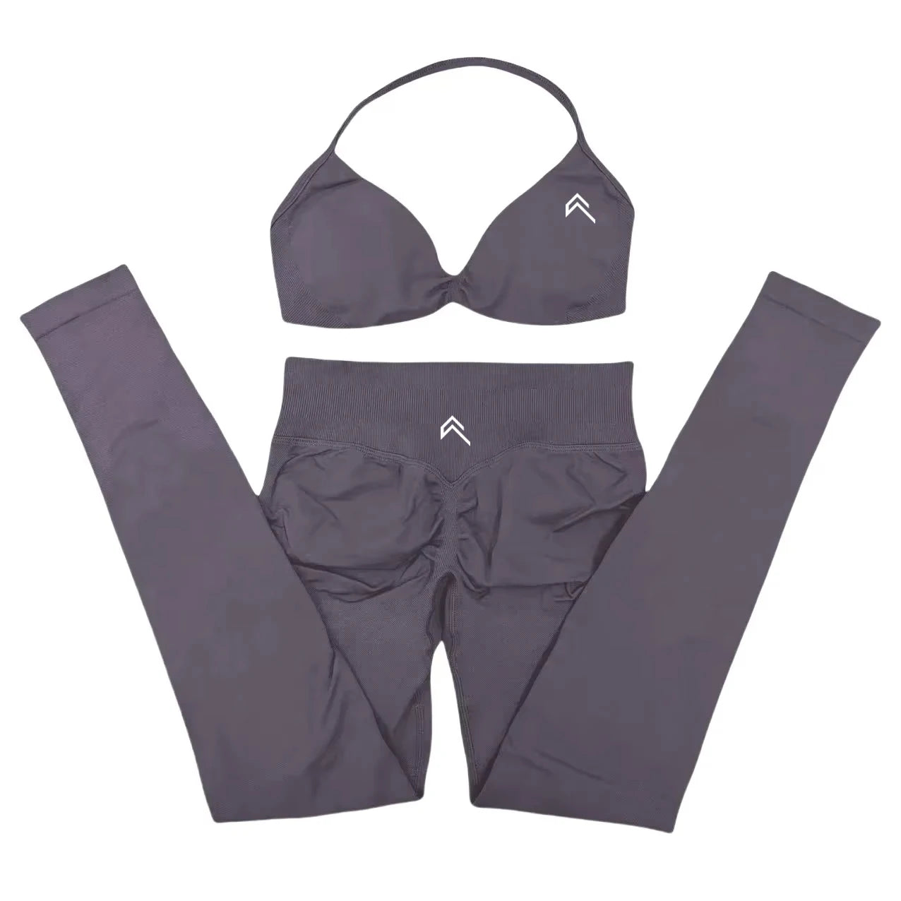 EmpowerFit™ 2-Piece Seamless Yoga Set – Supportive Cross-Back Sports Bra & High-Waist Hip-Lift Shorts