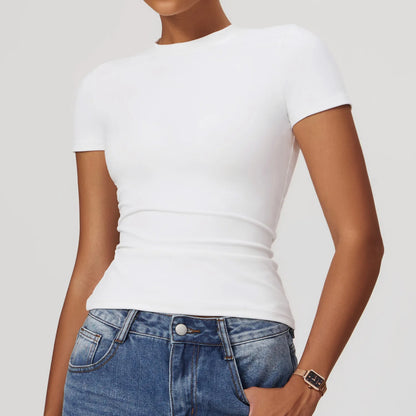 Women’s Activewear Slim Fit T-Shirt – Breathable & Stretchy for Running, Gym, and Yoga