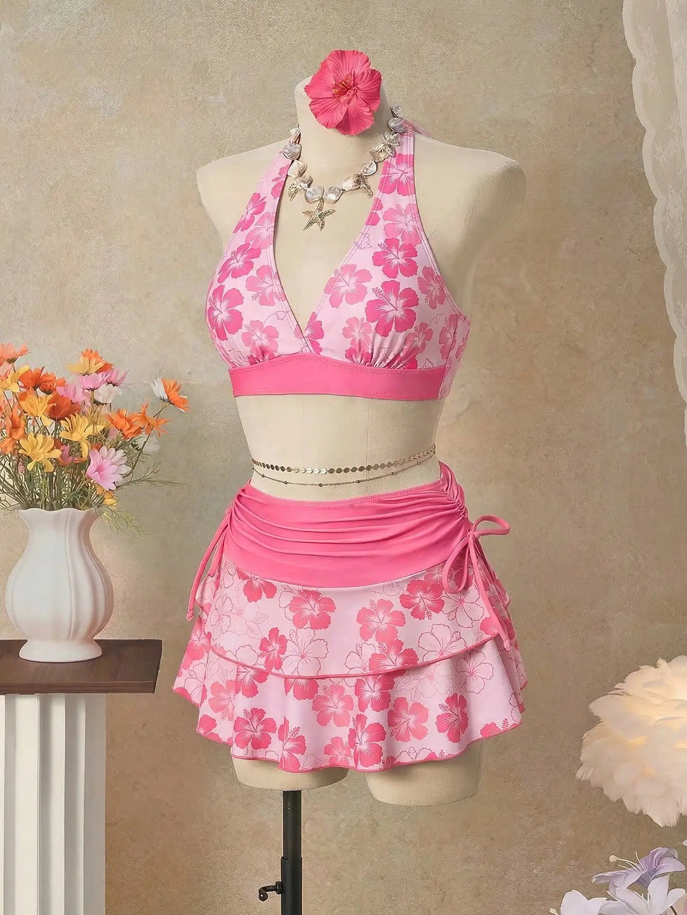 The Positano Bloom Set – Floral 3-Piece Swim Collection