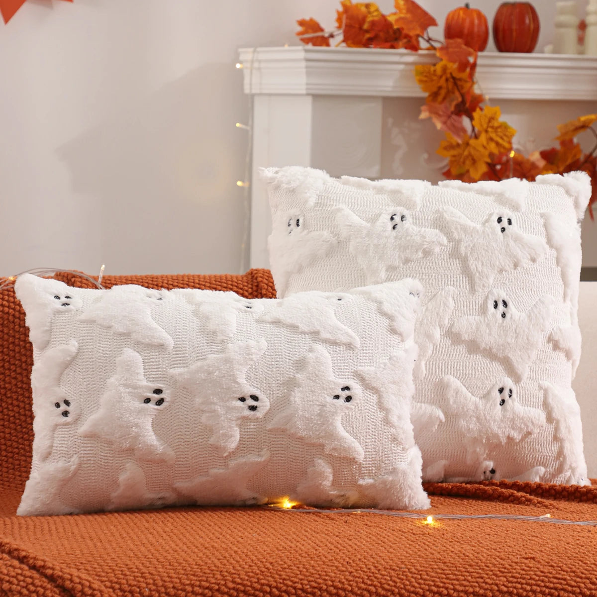 Pumpkin Glow Plush Pillow Cover – Autumn Harvest Edition