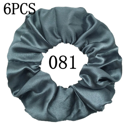 6-Pack Luxury Satin Scrunchies — Soft Silk-Like Hair Ties for Everyday Beauty & Self-Care