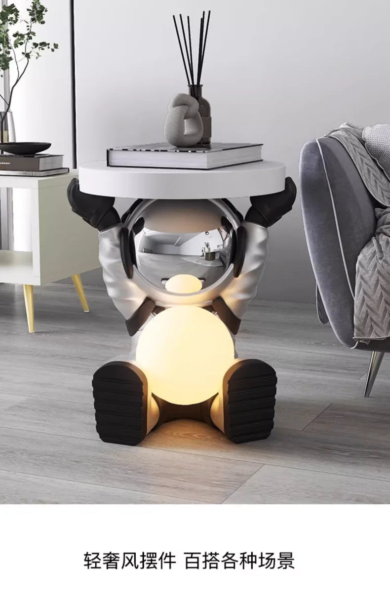 Astronaut Floor Coffee Table Home Accessories Nightstand Smart Furniture Sofa Beside Ornament Children's Room Decorative Lamps
