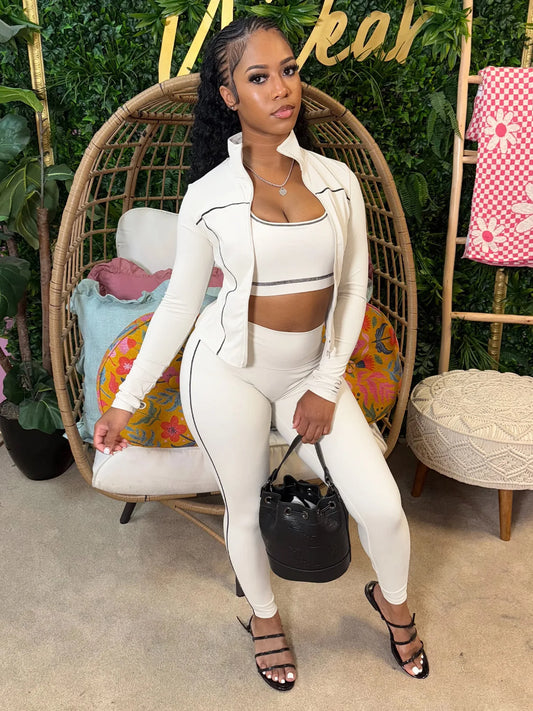 Stripe Patchwork Luxe 3-Piece Tracksuit