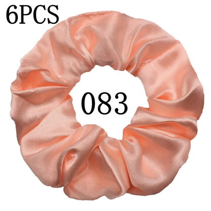 6-Pack Luxury Satin Scrunchies — Soft Silk-Like Hair Ties for Everyday Beauty & Self-Care