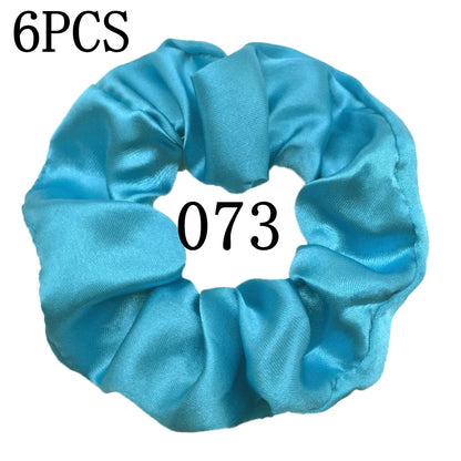 6-Pack Luxury Satin Scrunchies — Soft Silk-Like Hair Ties for Everyday Beauty & Self-Care