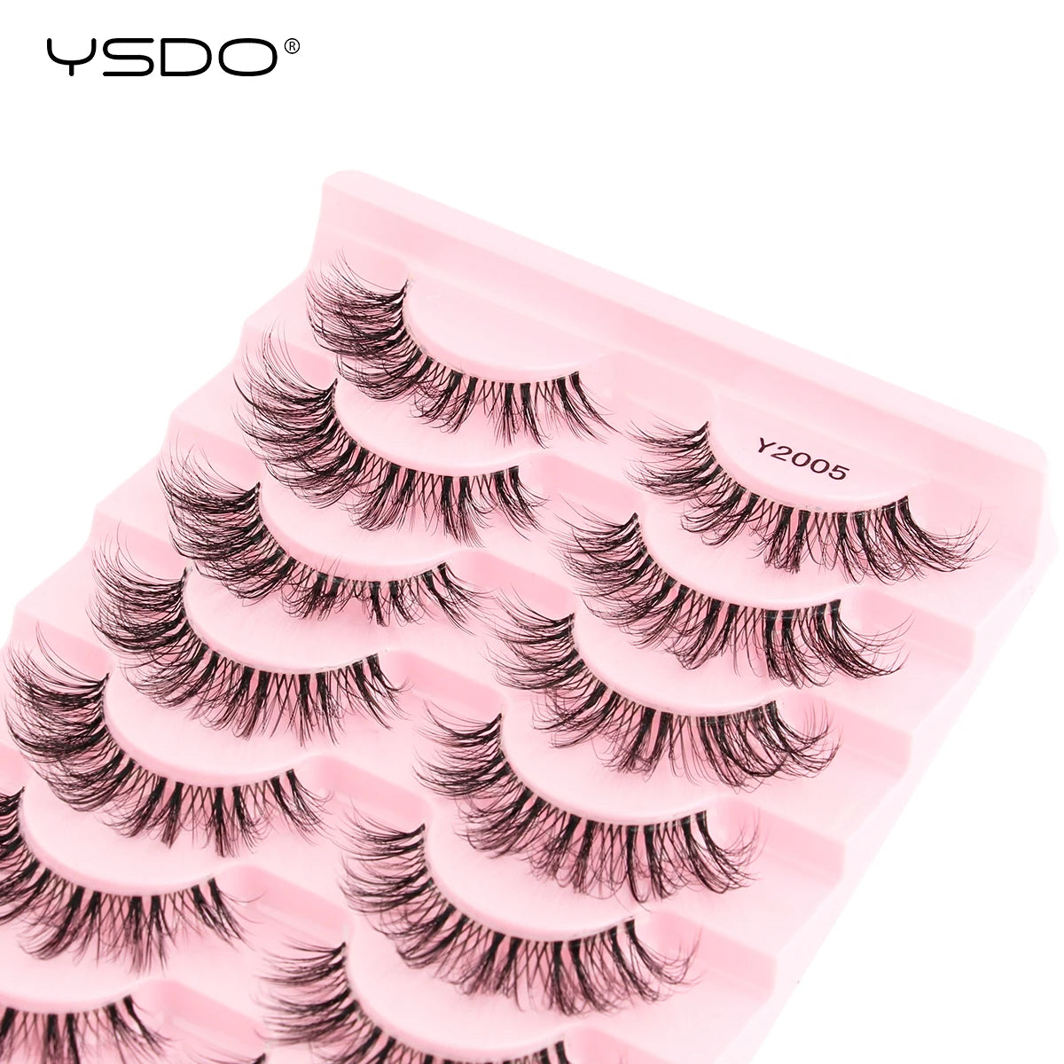 YSDO Half Lash Collection – 3 or 10 Pairs Natural Cat Eye 3D Faux Mink Lashes (Lightweight, Reusable, Soft Glam Finish)
