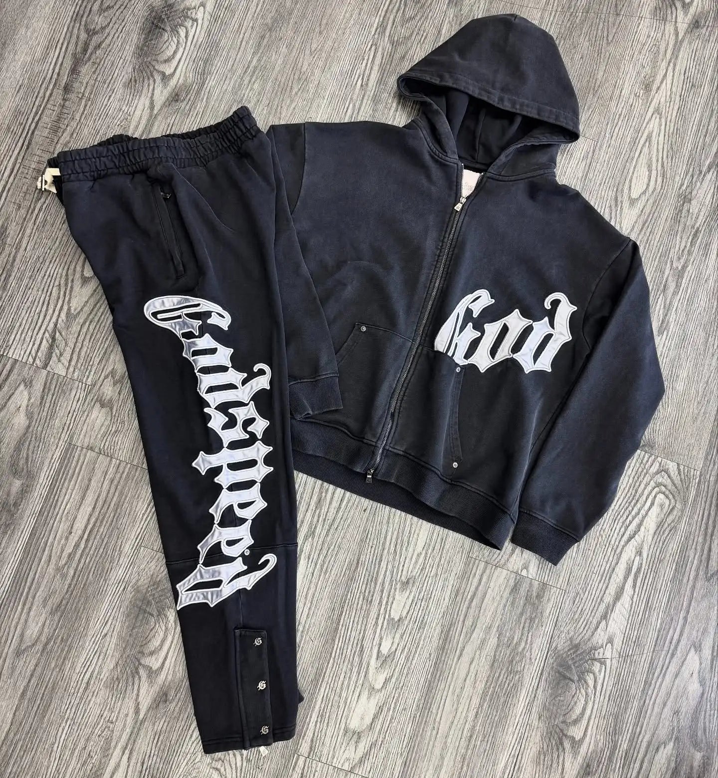 Harajuku Hip Hop Letter Embroidery High Quality Sportswear Set Y2k Zipper Hoodie Sweatpants 2-piece Set Tracksuit Jogger Suit