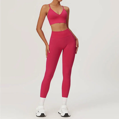 Fit & Fierce 2-Piece Yoga Set – Seamless Sports Bra & High-Waist Leggings for Maximum Comfort & Support