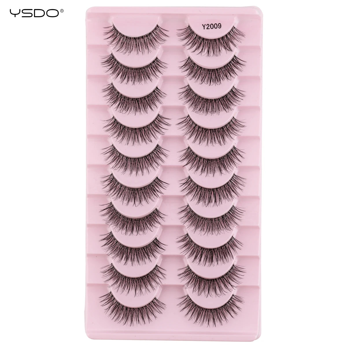 YSDO Half Lash Collection – 3 or 10 Pairs Natural Cat Eye 3D Faux Mink Lashes (Lightweight, Reusable, Soft Glam Finish)