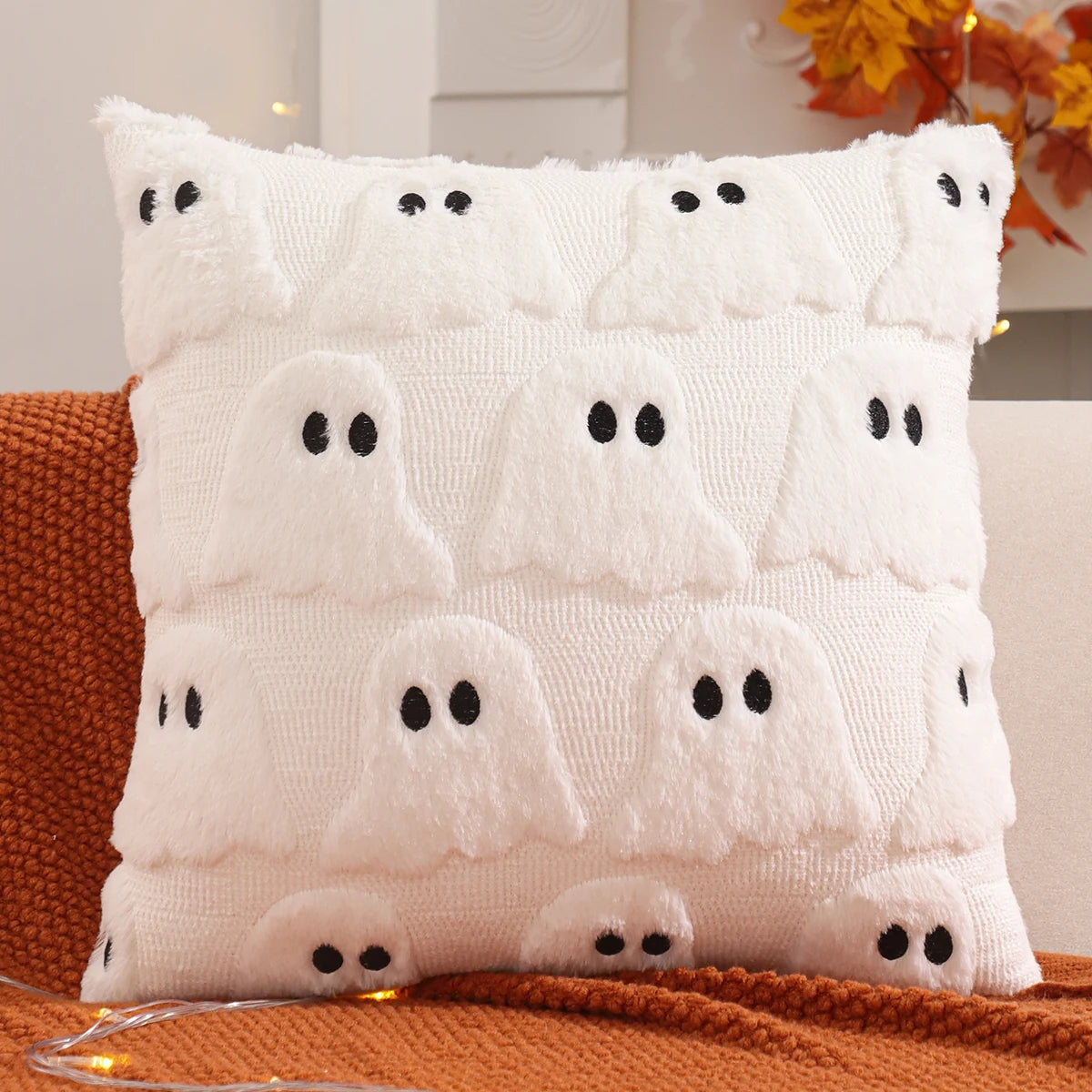 Pumpkin Glow Plush Pillow Cover – Autumn Harvest Edition