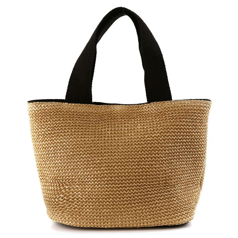 Coastal Woven Tote Bag – Summer Straw Shoulder Bag