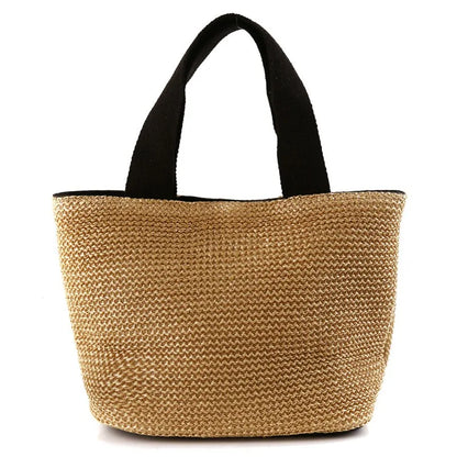 Coastal Woven Tote Bag – Summer Straw Shoulder Bag