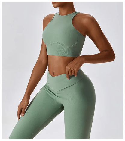 Sculpt & Slay Push-Up Sports Bra – Shockproof Support for Workout & Yoga