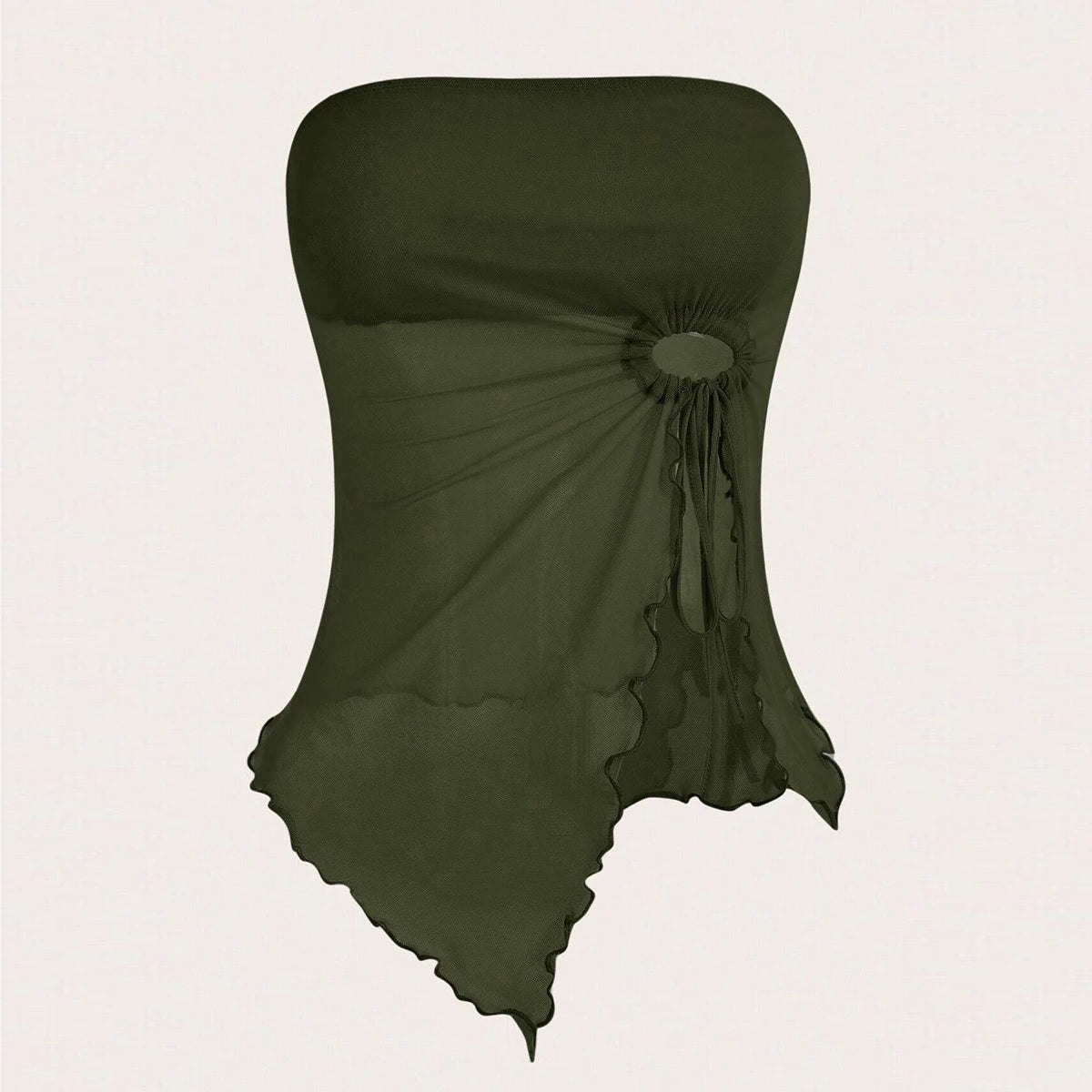 Mia Muse Asymmetrical Cut-Out Tube Tank – Trendy Off-Shoulder Sleeveless Top
