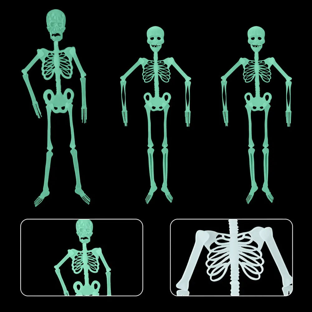 Glow-in-the-Dark Hanging Skeleton Décor – Spooky Halloween Yard & Party Decoration
