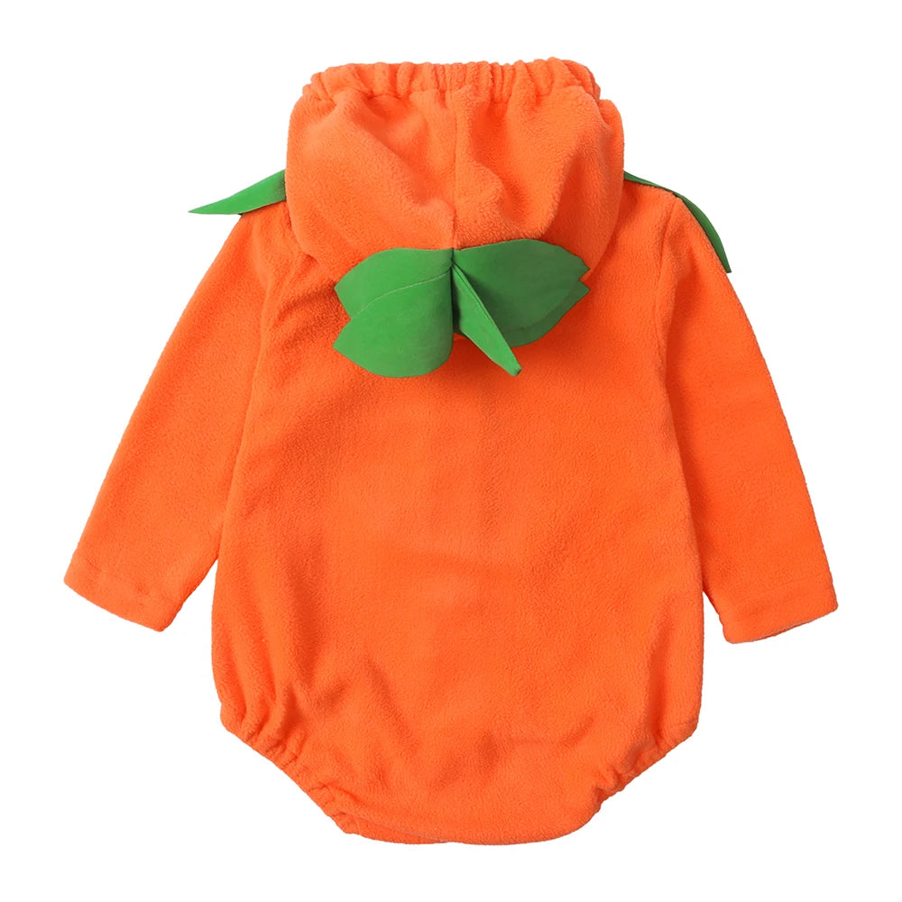 Baby Pumpkin Halloween Romper Set (Hooded + Pants + Hat)
