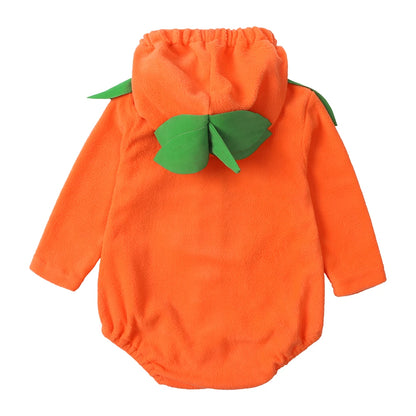 Baby Pumpkin Halloween Romper Set (Hooded + Pants + Hat)