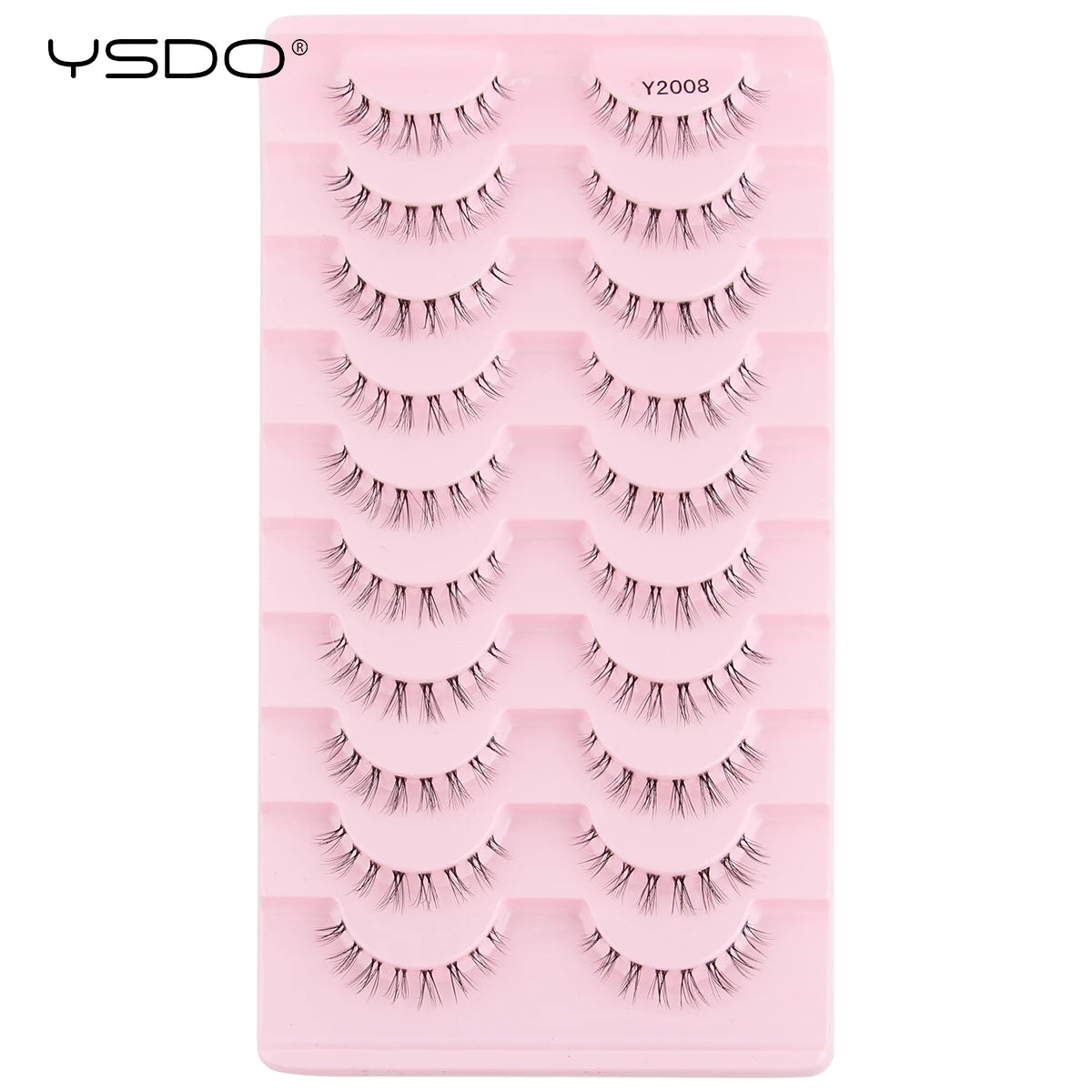 YSDO Half Lash Collection – 3 or 10 Pairs Natural Cat Eye 3D Faux Mink Lashes (Lightweight, Reusable, Soft Glam Finish)