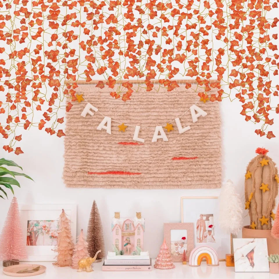 Autumn Cascade Ivy Garland – Lush Faux Vines with Fall Leaves for Mantles, Tables & Cozy Seasonal Décor