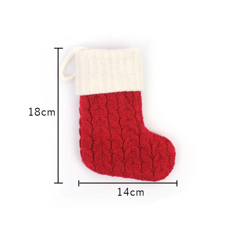 Cozy Knit Christmas Stocking – Mini Alphabet Hanging Boot Ornament