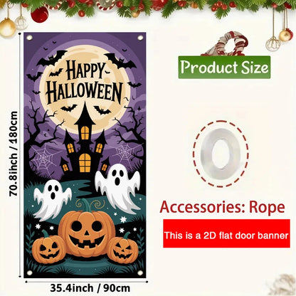 Halloween flags - Haunted House, Pumpkin and Ghosts, Halloween Candy Asking, Autumn Festival, Wedding, Birthday