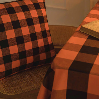 Midnight Harvest Checkered Tablecloth – Spooky Chic Halloween & Autumn Dining Décor