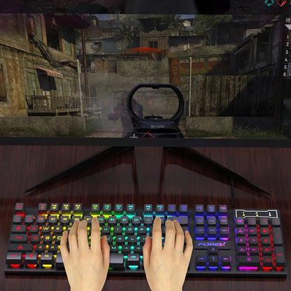 RGB Backlit Mechanical Gaming Keyboard & Mouse Set – Waterproof, Ultra-Responsive, and Built for Gamers & Workstations