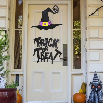 Haunted Shadows Halloween Door & Window Stickers – Skeleton, Witch, Pumpkin, and Ghost DIY Wall Decals for Spooky Home Decor