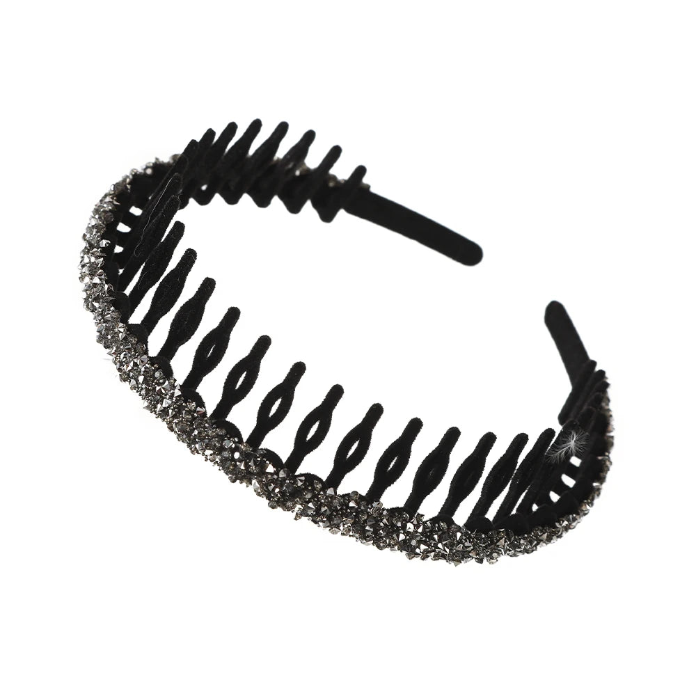 Shine On: Luxe Rhinestone Non-Slip Hair Hoops for Effortless Glam