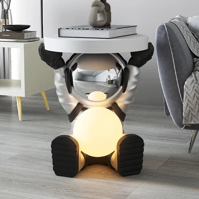 Astronaut Floor Coffee Table Home Accessories Nightstand Smart Furniture Sofa Beside Ornament Children's Room Decorative Lamps