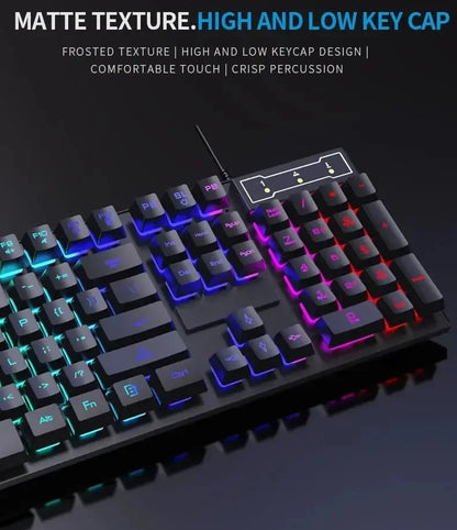 RGB Backlit Mechanical Gaming Keyboard & Mouse Set – Waterproof, Ultra-Responsive, and Built for Gamers & Workstations
