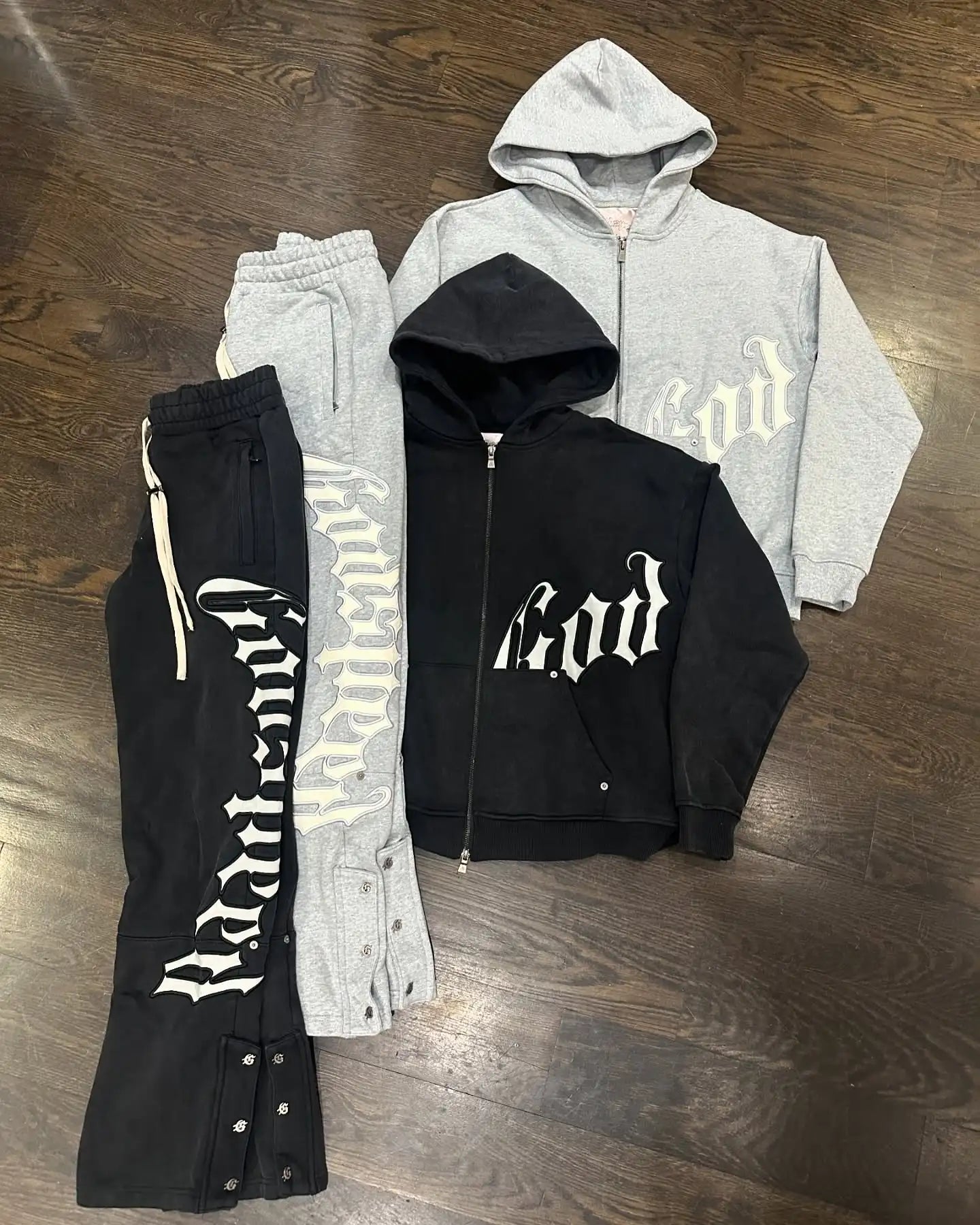 Harajuku Hip Hop Letter Embroidery High Quality Sportswear Set Y2k Zipper Hoodie Sweatpants 2-piece Set Tracksuit Jogger Suit