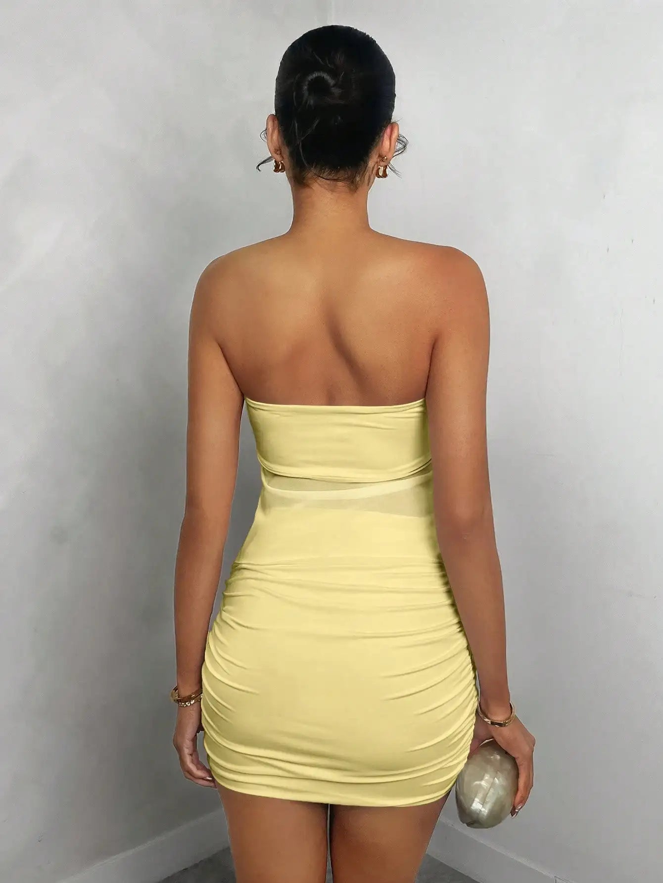 The Golden Hour Set – Bandeau Top & Ruched Mini Skirt