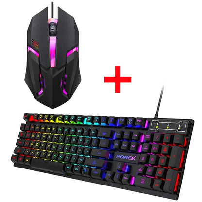 RGB Backlit Mechanical Gaming Keyboard & Mouse Set – Waterproof, Ultra-Responsive, and Built for Gamers & Workstations