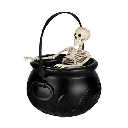Halloween WitchCauldron with LED Light & Fog Mist Maker Skeleton Decor for Spooky Hocus Pocus Party, Home, Halloween Party